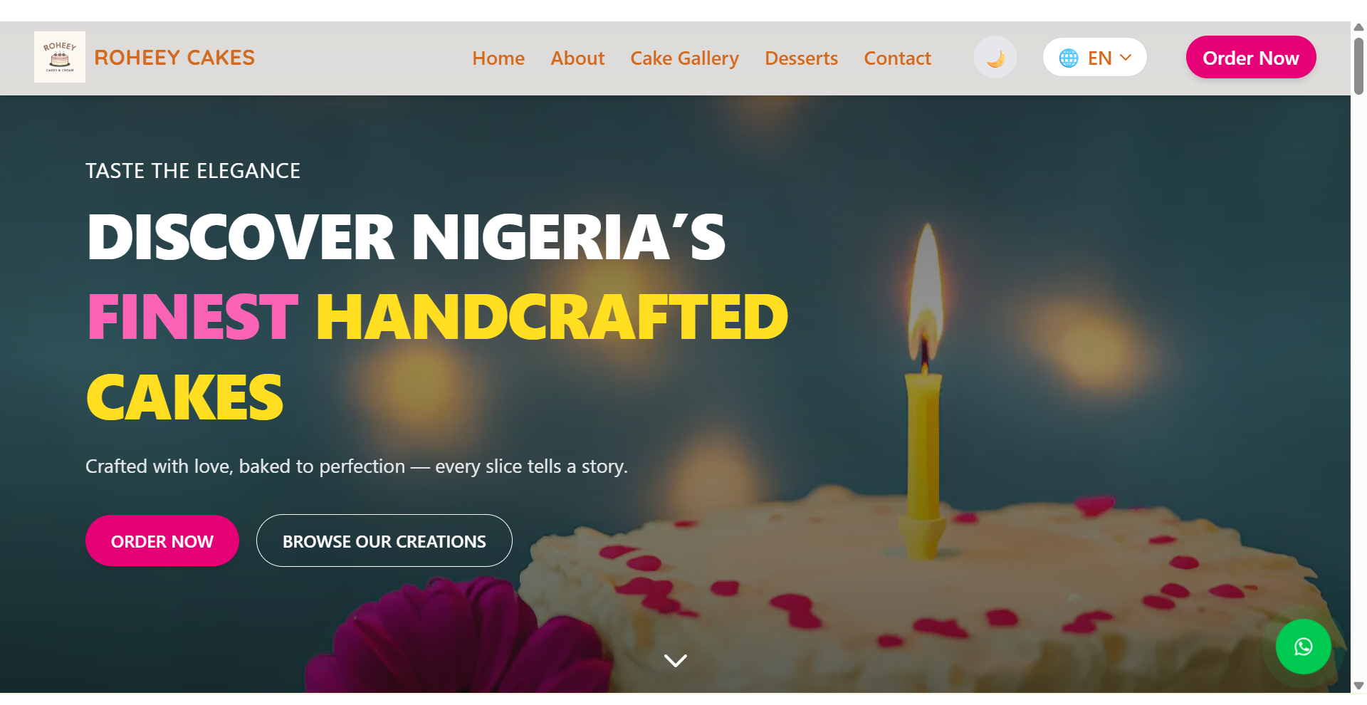 Roheey Cakes & Cream Website